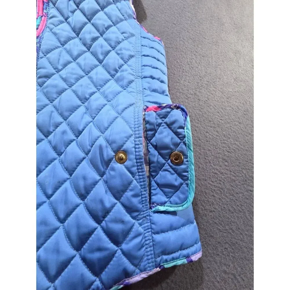 Lilly Pulitzer Lucy Quilted Vest Bay Blue Print Girls Size Medium (6-7) A010115